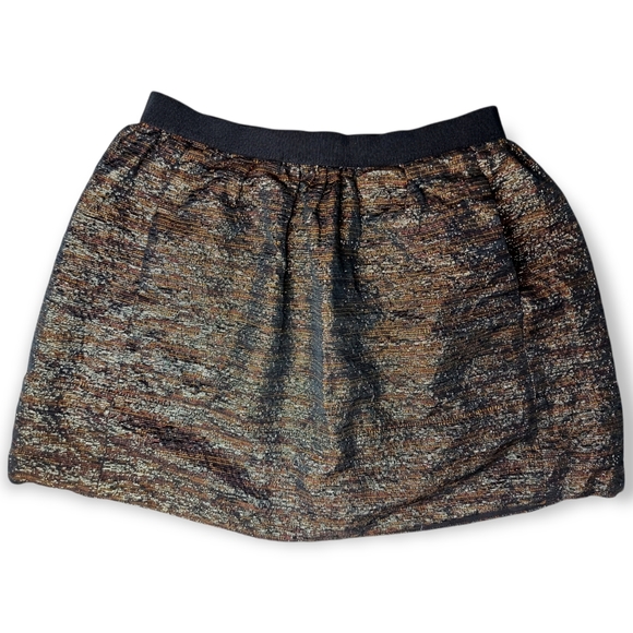 Wilfred Aritzia Black & Gold Metallic Sparkle Skirt 8 - Picture 1 of 6